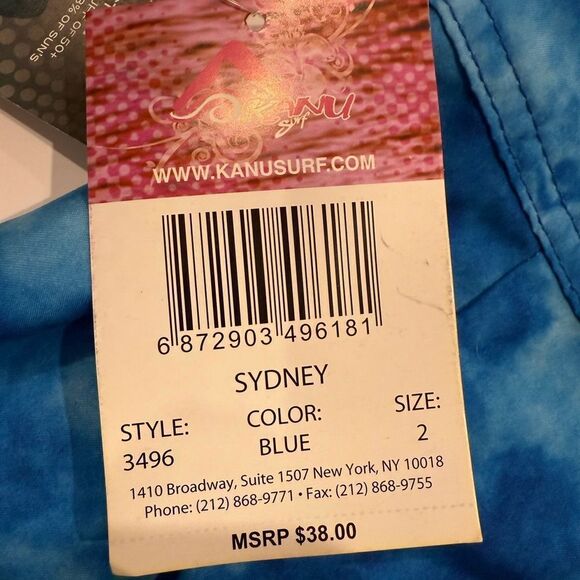 Kanu Surf Women's Marina UPF 50+ Active Swim Board Shorts Sydney Blue, 2 NWT - Picture 3 of 7